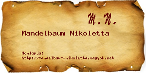 Mandelbaum Nikoletta névjegykártya