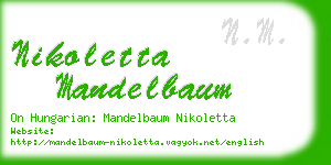 nikoletta mandelbaum business card